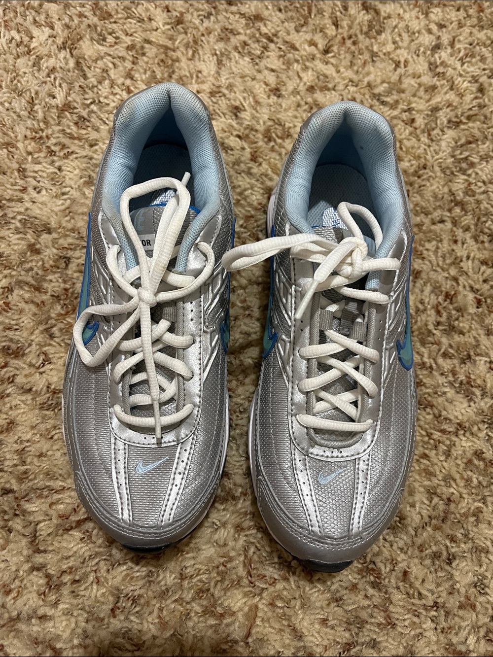 Initiator Metallic Silver Ice Blue Womens Running Shoes
